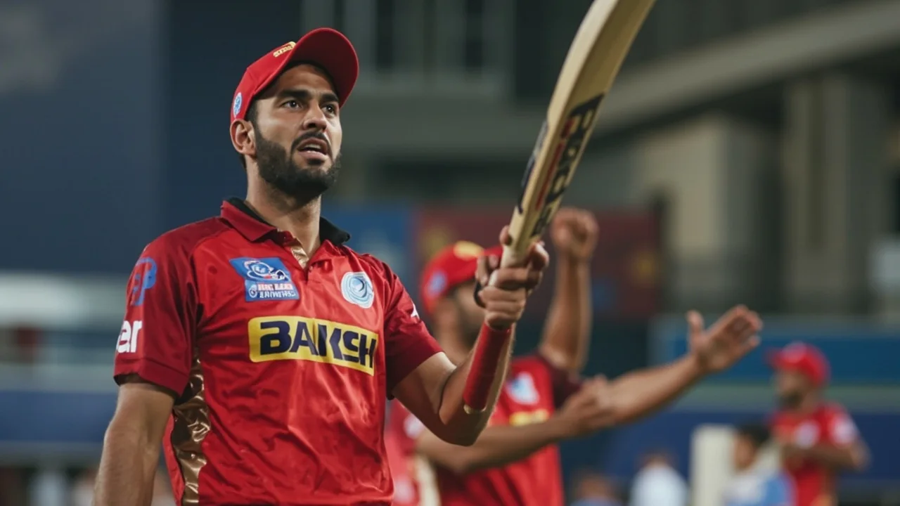 A medium tactical view of a T20 run chase in the middle overs with fielders set, similar to the context in which Delhi Capitals chased 163 against Mumbai Indians in IPL 2026