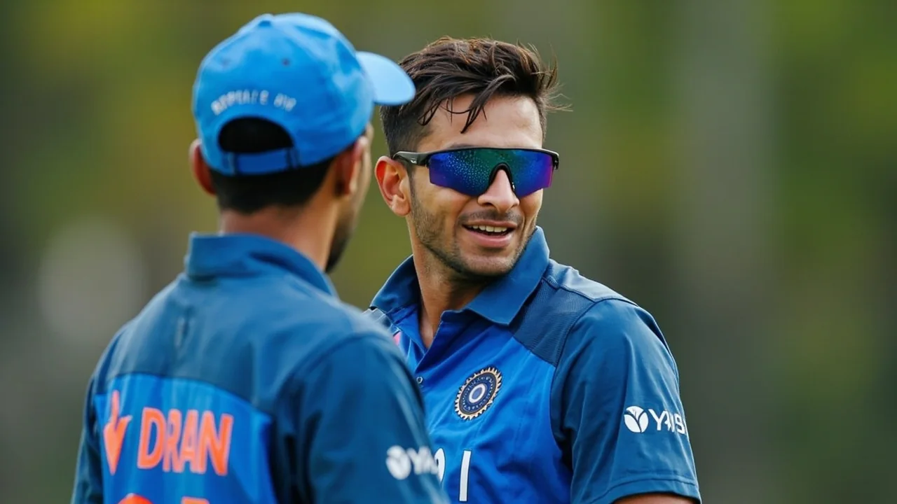 A medium tactical view of a finger-spinner's field set at an Indian domestic venue, the kind of attacking placement that off-spinners play with when the surface gives them grip